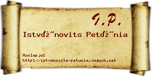 Istvánovits Petúnia névjegykártya